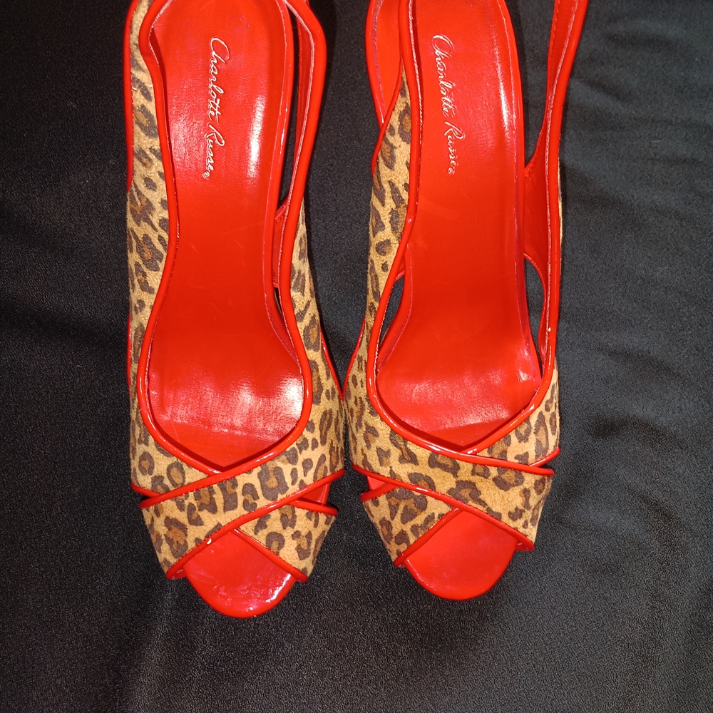 Charlotte Russe Red and Leopard Heels